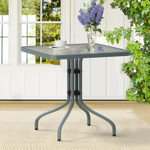 ALFORDSON Outdoor Furniture Patio Coffee Side Table Garden 60CM Square Grey