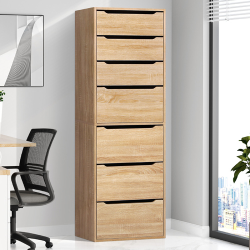 ALFORDSON Chest of 7 Drawers Office Storage Cabinet Tallboy Bedroom Wood