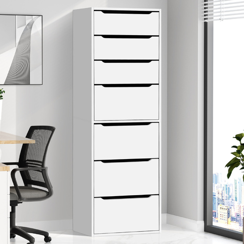 ALFORDSON Chest of 7 Drawers Office Storage Cabinet Tallboy Bedroom White