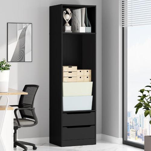 ALFORDSON Chest of 2 Drawers Office Storage Cabinet Tallboy Bedroom Black