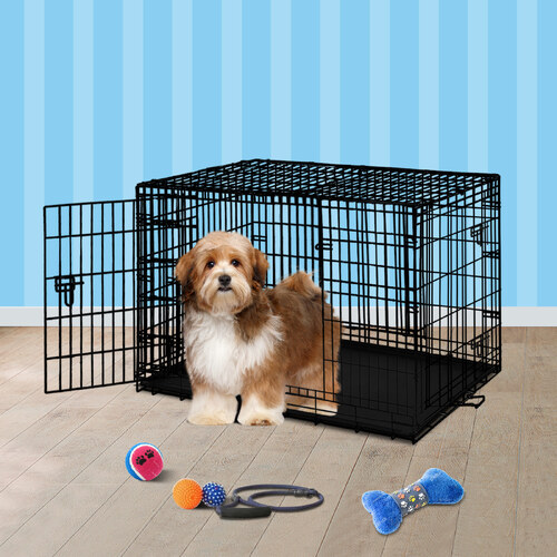 BEASTIE Dog Cage 24 inch Large Pet Crate Kennel Cat Metal Playpen Foldable