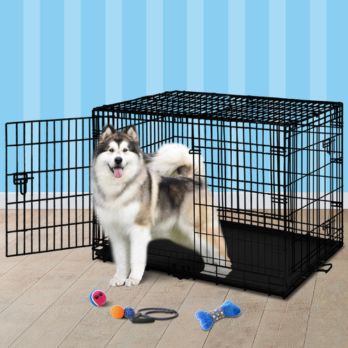 BEASTIE Dog Cage 48 inch Large Pet Crate Kennel Cat Metal Playpen Foldable