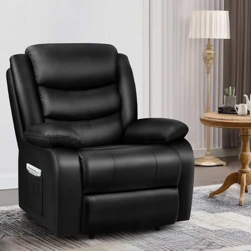 ALFORDSON Recliner Chair Armchair Lounge Sofa Padded Single Couch Leather Black