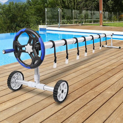 ALFORDSON Pool Cover Roller 6m Adjustable Solar Blanket Reel Swimming Blue
