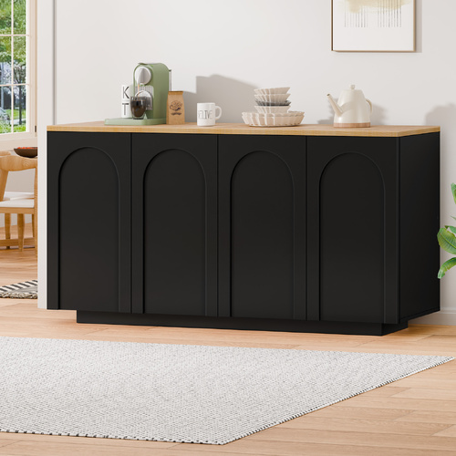 ALFORDSON Buffet Sideboard Cupboard Storage Cabinet Kitchen Pantry Doors Black