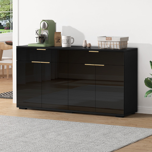 ALFORDSON Buffet Sideboard Cupboard Storage Cabinet High Gloss Kitchen Black