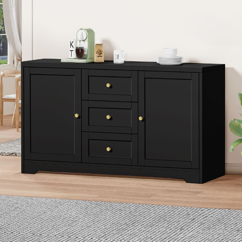 ALFORDSON Buffet Sideboard Cupboard Cabinet Storage Drawers Black Pantry Hallway