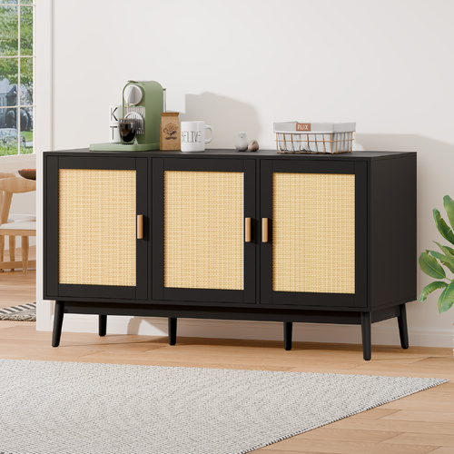 ALFORDSON Buffet Sideboard Cupboard Cabinet Storage Rattan Pantry Kitchen Doors
