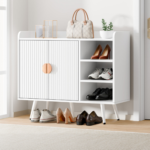 ALFORDSON Shoe Cabinet Organiser Storage Rack Drawer Shelf 18 Pairs White