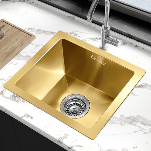 ALFORDSON Kitchen Sink Stainless Steel Drop in Flush Under Mount 340X310MM Gold