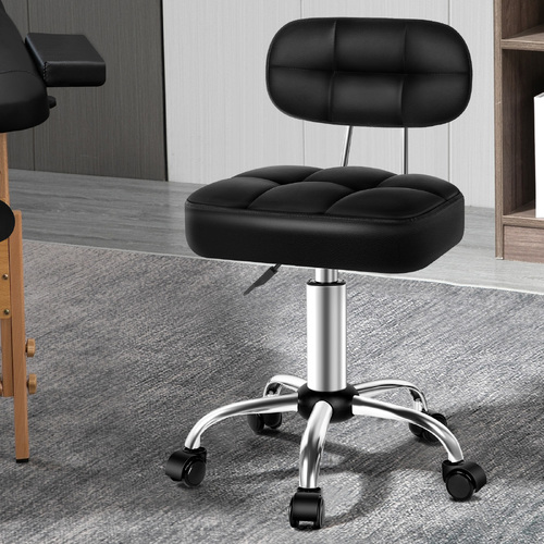 ALFORDSON Salon Stool Backrest Swivel Barber Hair Dress Chair Tufan Black