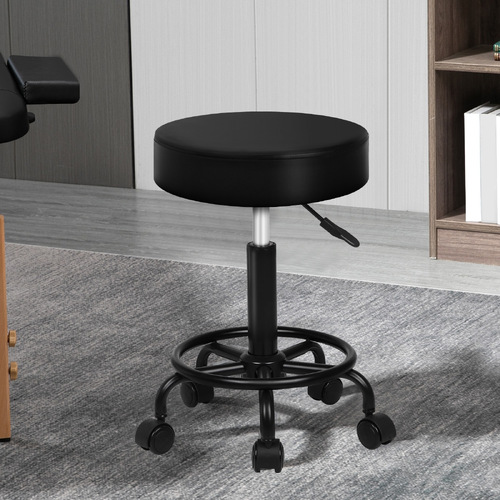 ALFORDSON Salon Stool Round Swivel Barber Hair Dress Chair Gas Lift All Black