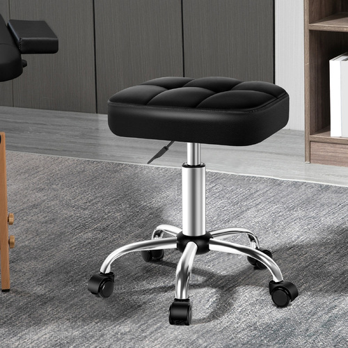 ALFORDSON Salon Stool Square Swivel Barber Hair Dress Chair Gas Lift Tufan Black