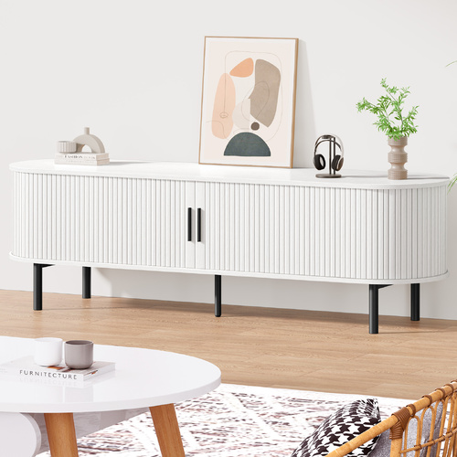 ALFORDSON Entertainment Unit TV Stand Storage Cabinet 160cm Sliding Tambour Door