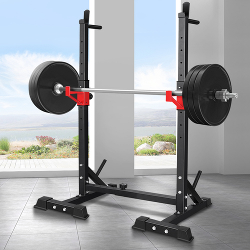 BLACK LORD Adjustable Squat Rack Fitness Weight Lifting Barbell Stand Gym