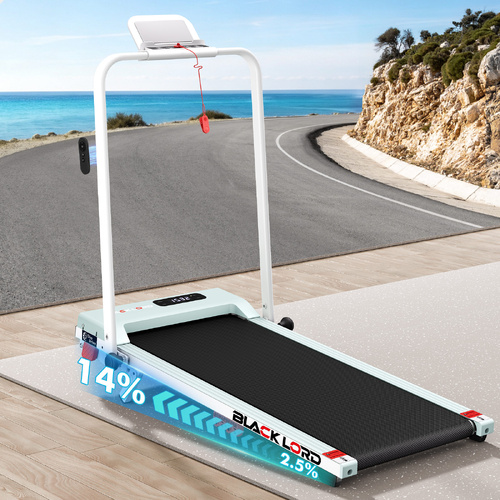 BLACK LORD Walking Pad Treadmill 14% Incline Magnetic Remote Foldable Green