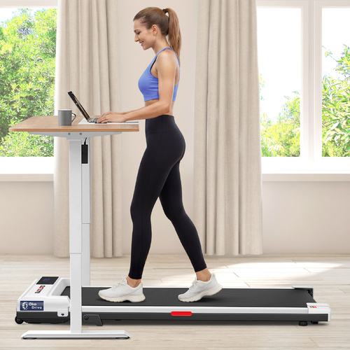 BLACK LORD Walking Pad Treadmill Electric Incline Under Desk Home Gym White