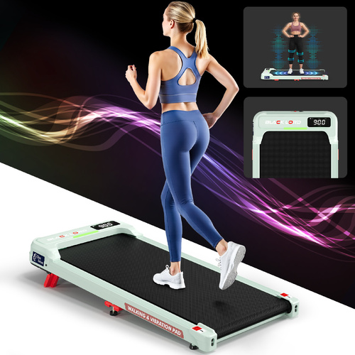 BLACK LORD Treadmill Vibration Walking Pad Electric Incline LED Light Green