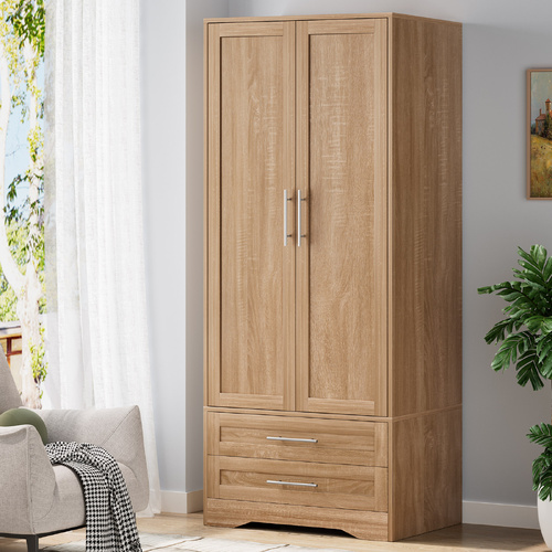 ALFORDSON Wardrobe Clothes Storage Cabinet Hanging Rod Wood