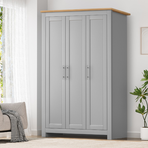 ALFORDSON Wardrobe Clothes Closet Storage Cabinet Organizer Shelf Hanging Grey